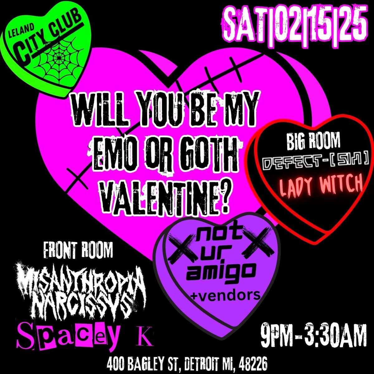 GOTH VS EMO VALENTINES NIGHT SAT 2\/15\/25 CITY CLUB 