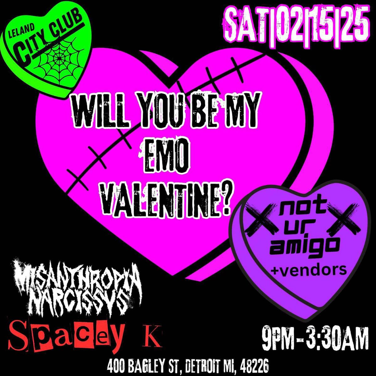 EMO VALENTINES NIGHT SAT 2\/15\/25 CITY CLUB 