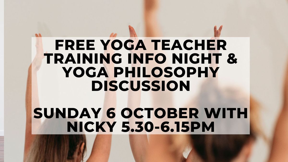 Yoga Teacher Training Info Night - with Nicky in Maroochydore