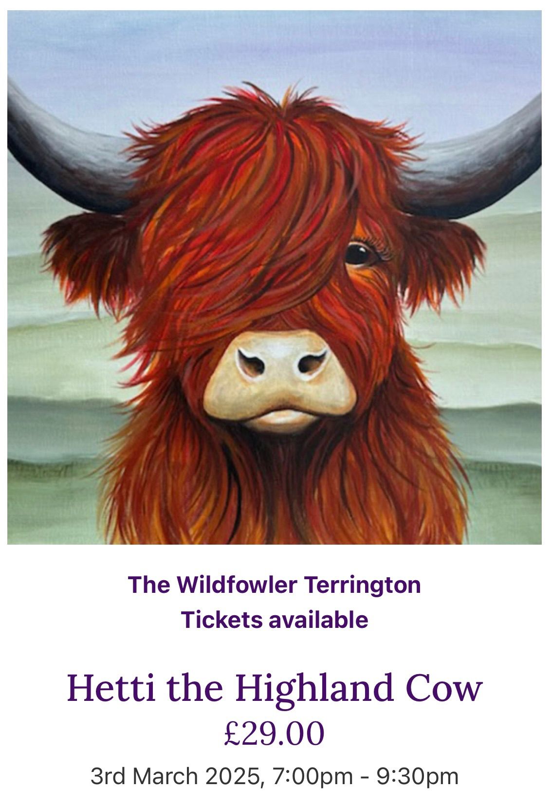 Norfolk Paint Parties \u201cHetti the Highland Cow\u201d