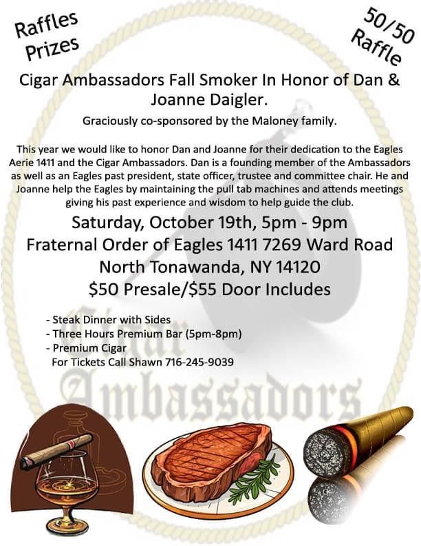 Cigar Ambassadors Steak, Dinner and Smoker