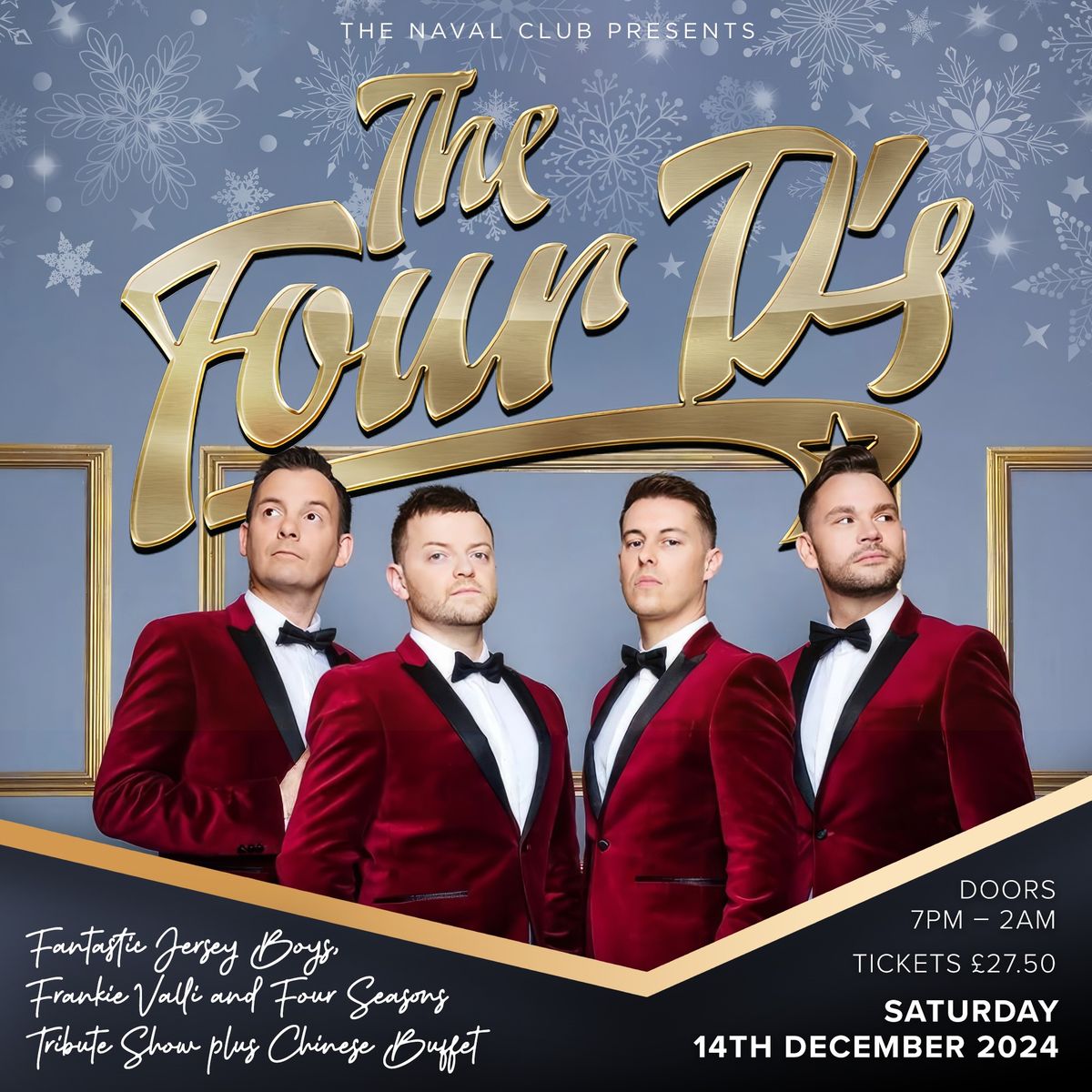 Ultimate Christmas Party Night - THE FOUR D's - Fantastic Jersey Boys - Frankie Valli Tribute Show 