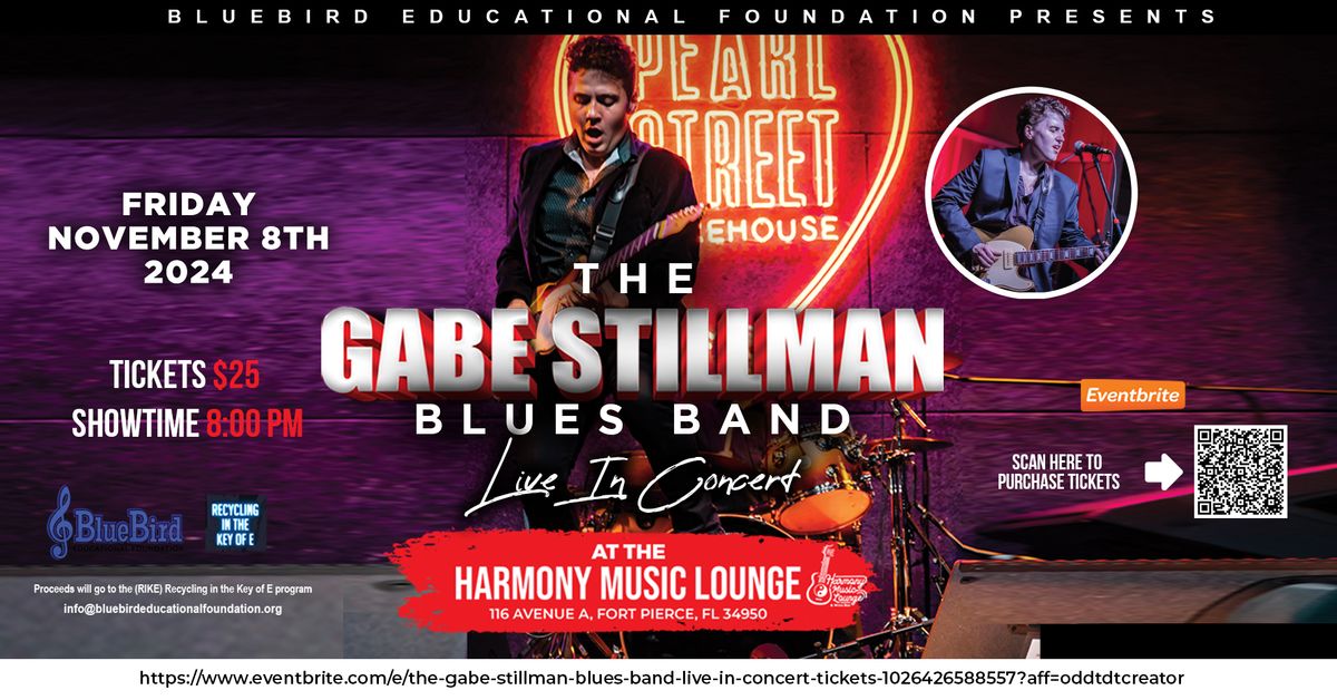 The Gabe Stillman Band LIVE at the Harmony Music Lounge Nov. 8th 2024 - 8PM