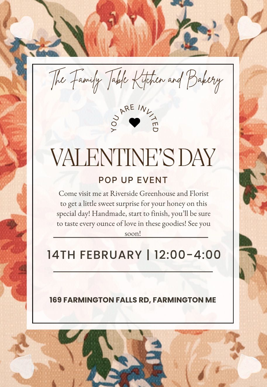 Valentine\u2019s Day Pop Up Event-Sweet Treats for Your Honey