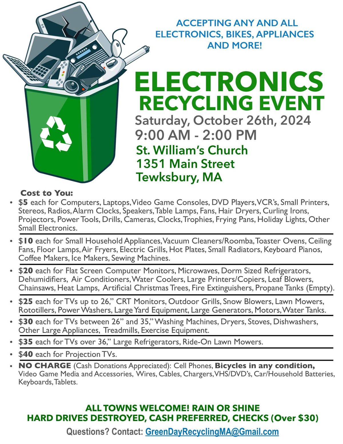 Tewksbury Electronics Recycling Event