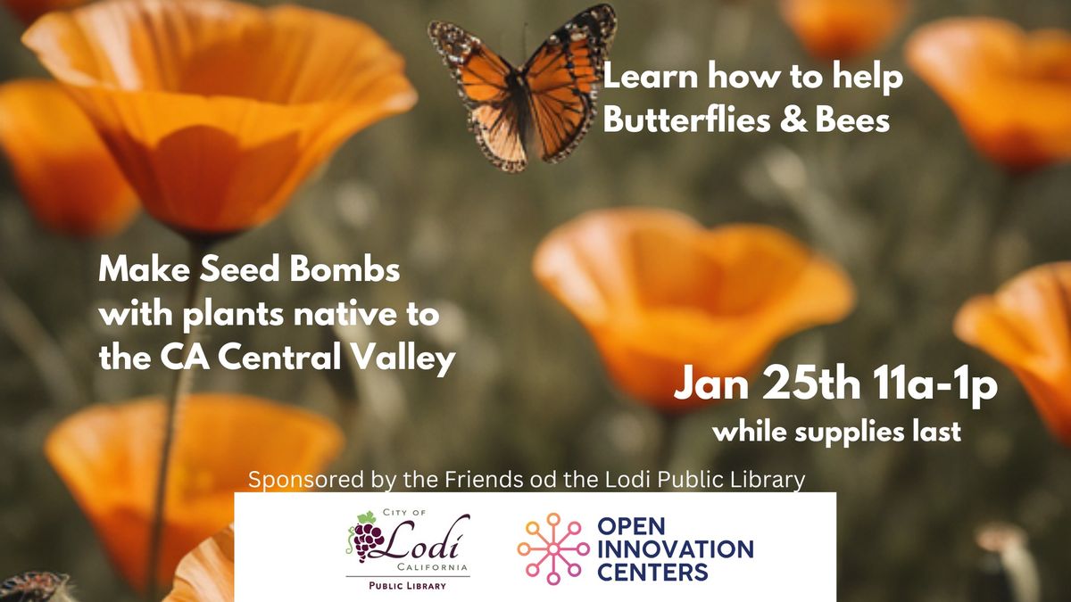 Seed Bombs with plants native to the CA Central Valley at your Lodi Public Library