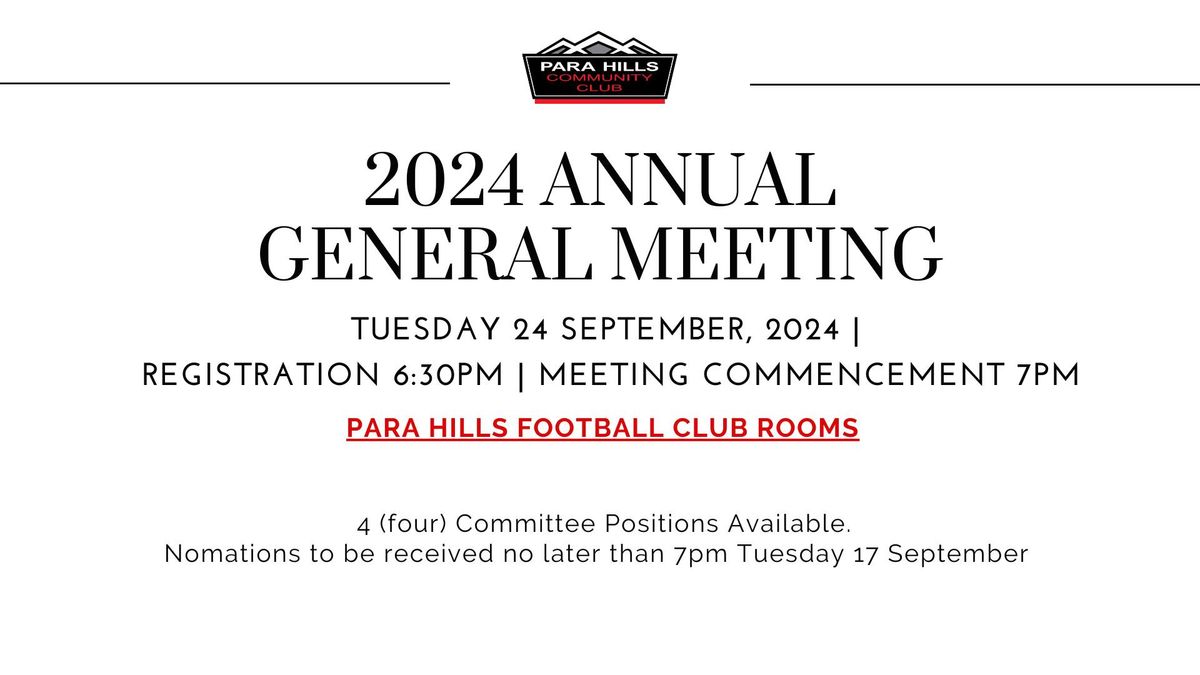 PHCC Annual General Meeting 2024