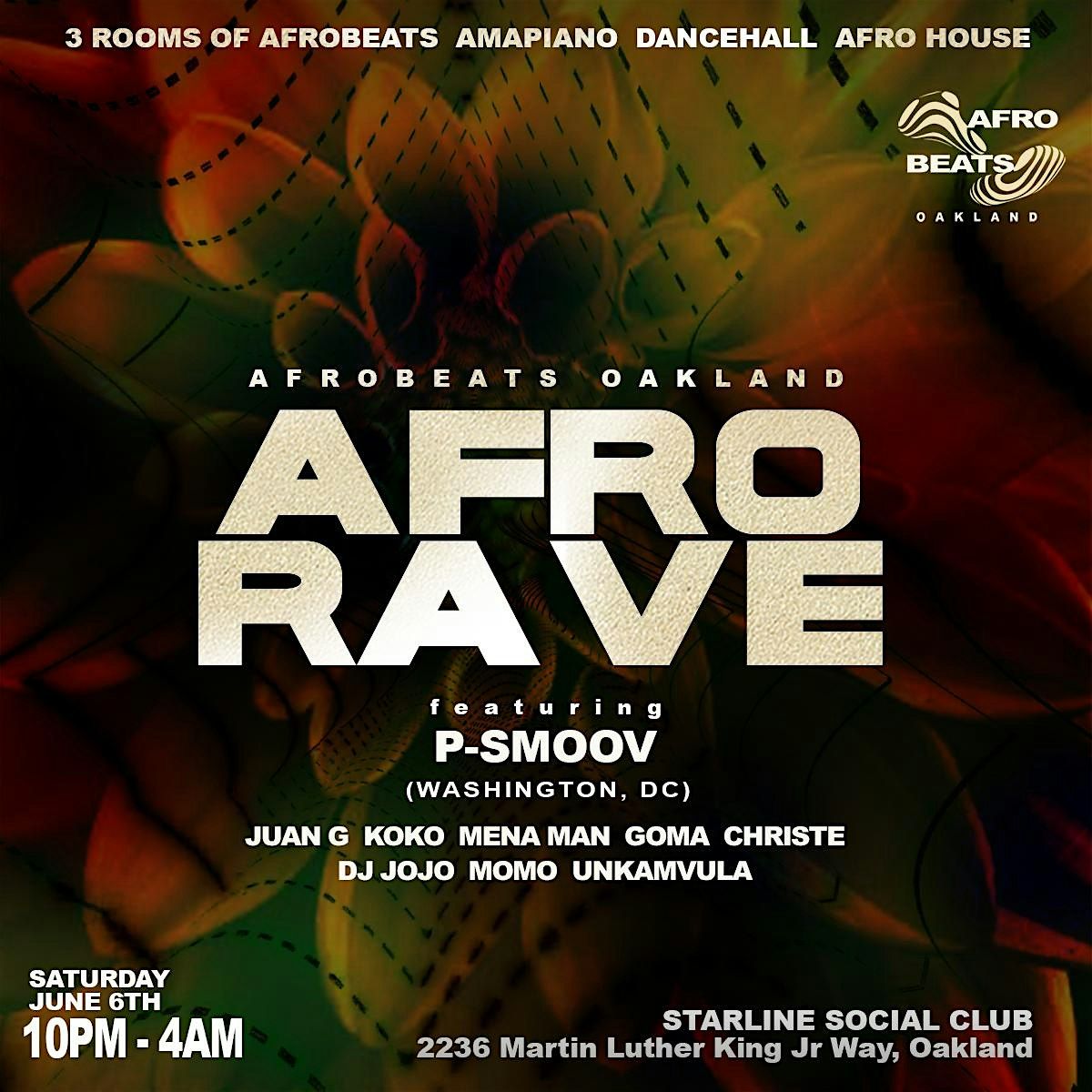 AFRO RAVE feat. P-Smoov from DC! (Afrobeats Oakland)