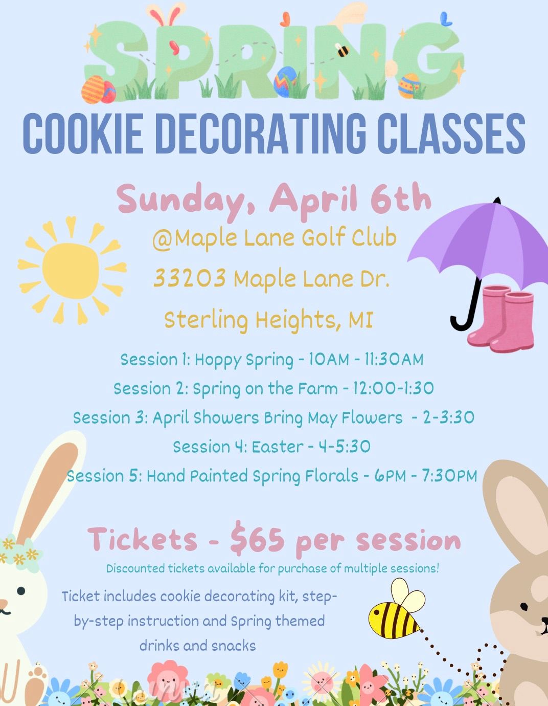 Spring Sugar Cookie Decorating Classes 