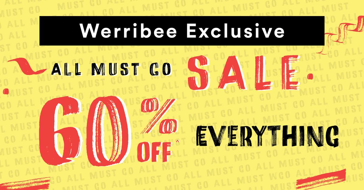 ? ALL MUST GO ? 60% off EVERYTHING at salt&pepper Werribee! 