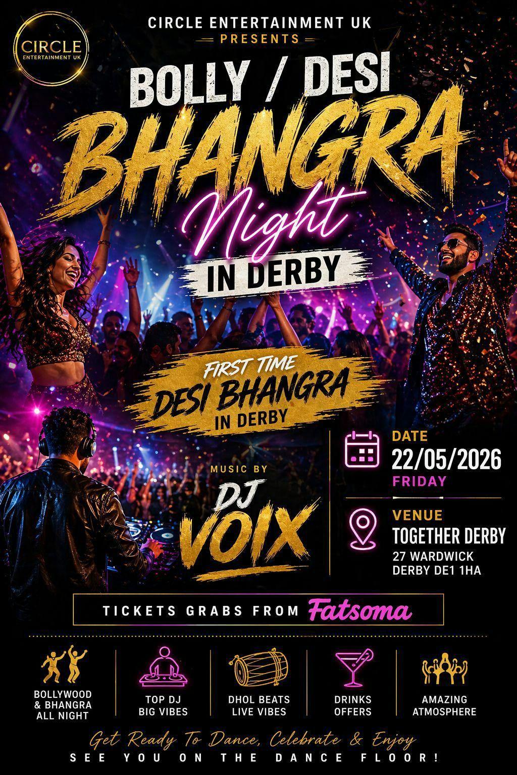 BOLLY \/ DESI BHANGRA NIGHT \u2013 Derby\u2019s First Ever! \ud83d\udd25