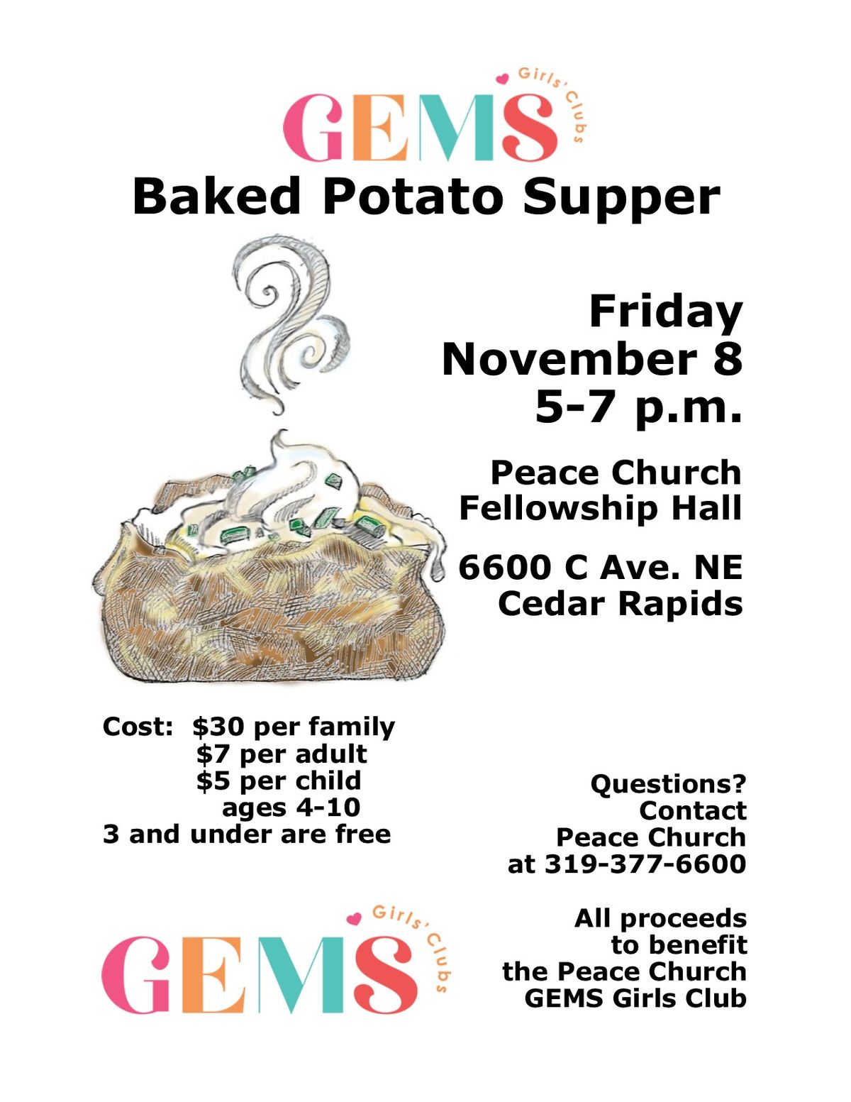 GEMS Potato Supper