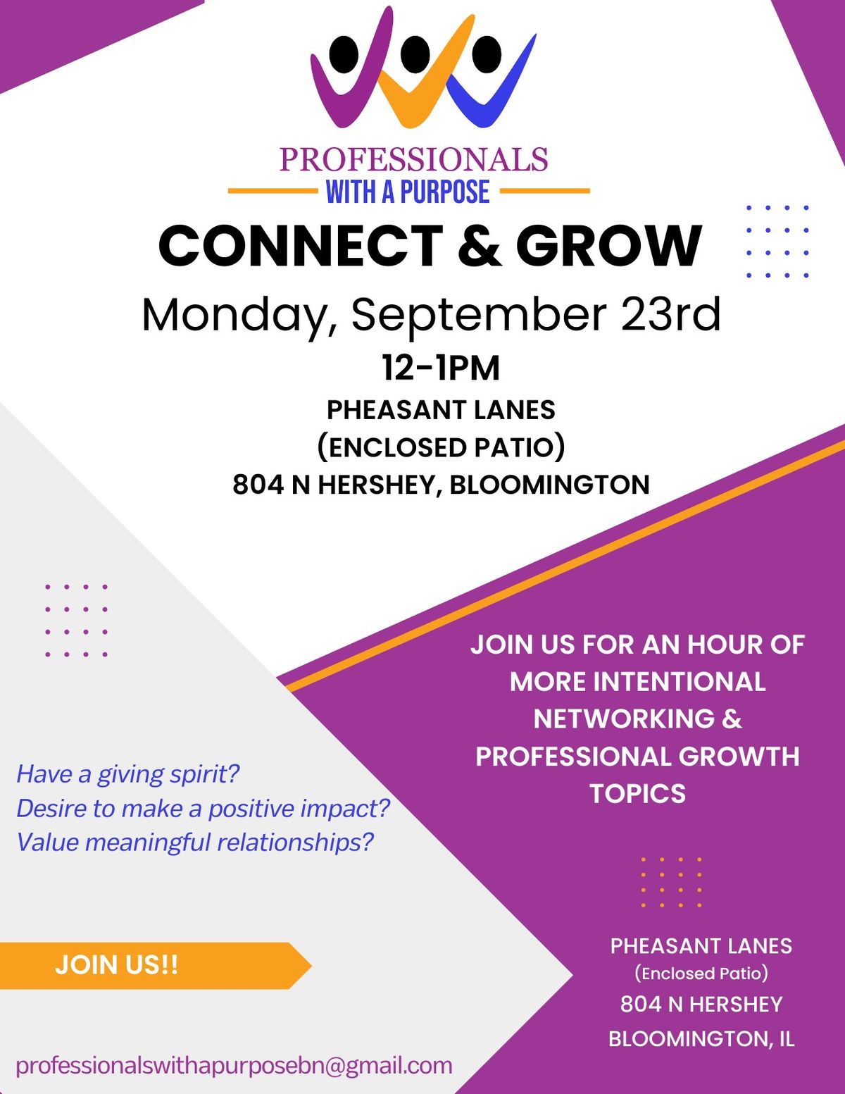 Professionals With A Purpose: Connect & Grow Week