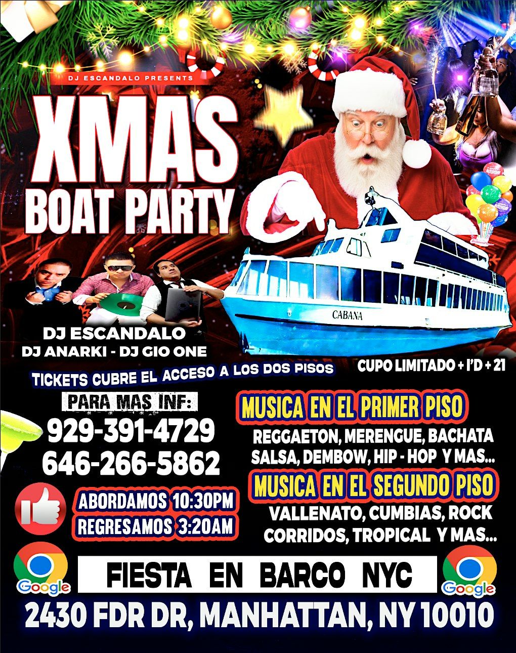 christmas boat party - fiesta navidena en barco