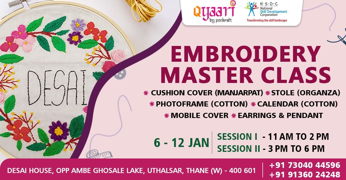 PENKRAFT EMBROIDERY MASTERCLASS