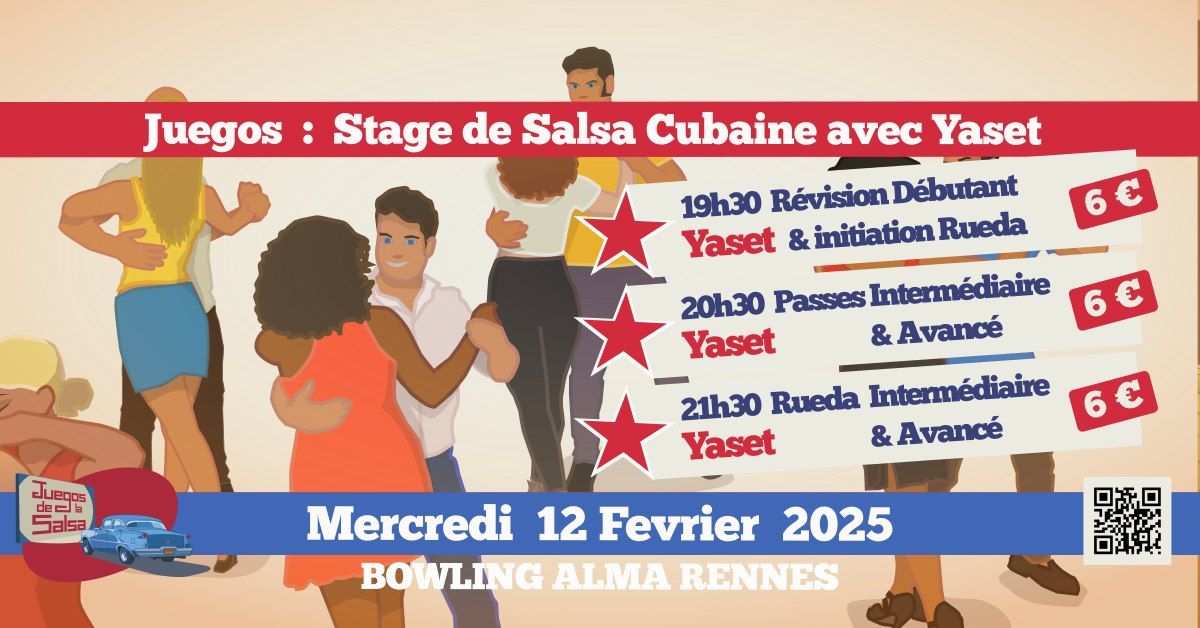 Juegos : Stages Salsa avec Yaset au Bowling Alma Rennes