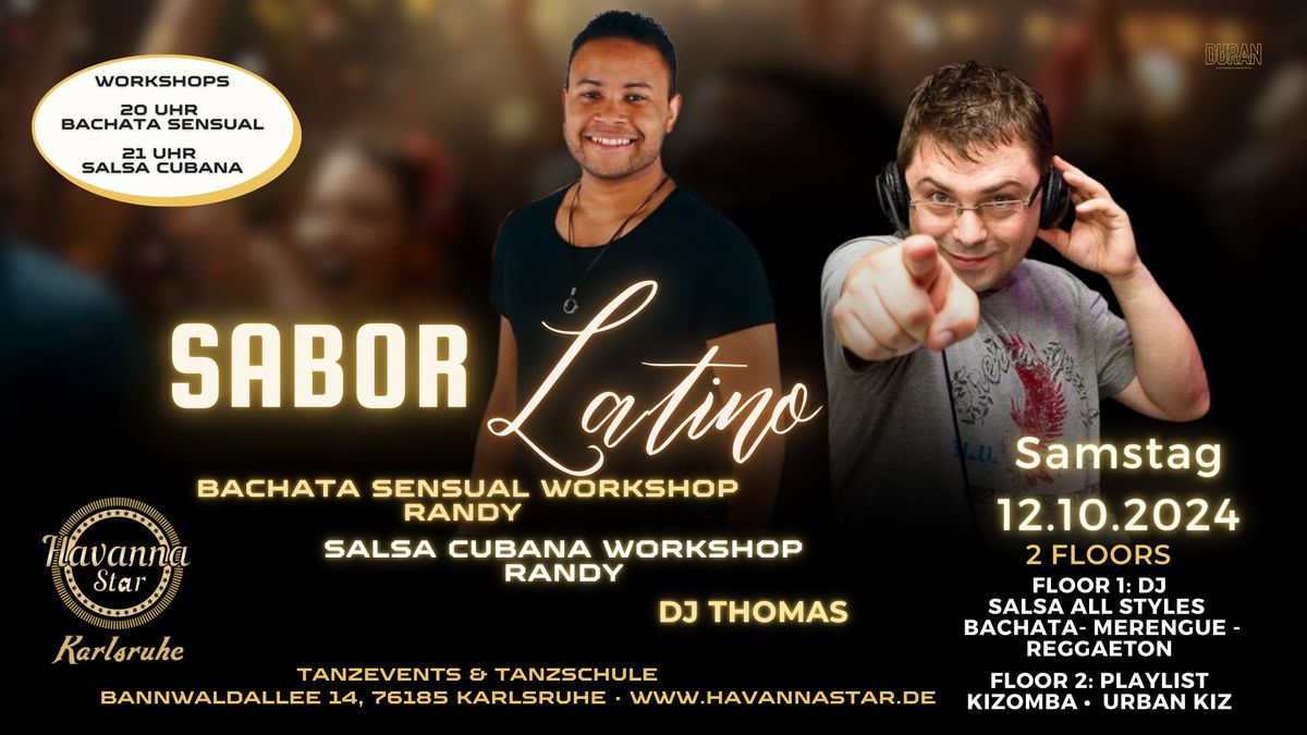 Sabor Latino mit Bachata und Salsa Workshop\u2b50\ufe0f mit Kizombaraum