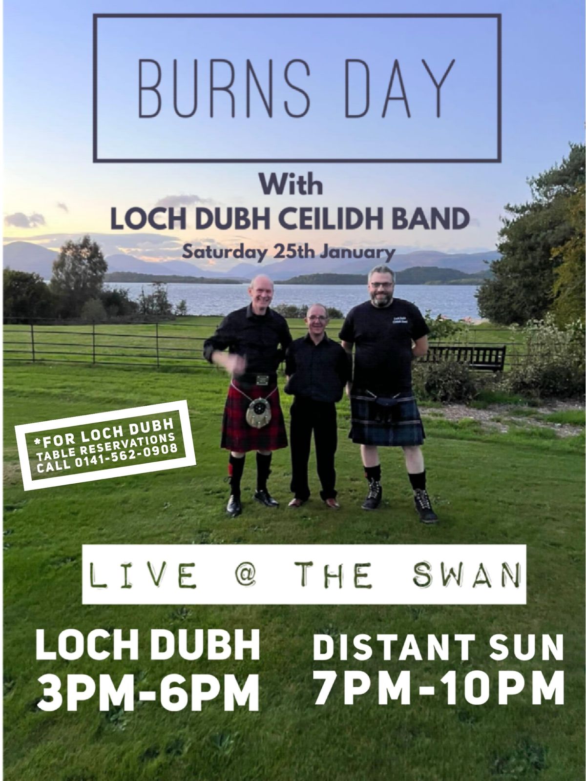 A BURNS CEILIDH with LOCH DUBH CEILIDH BAND - 25th JAN 3PM