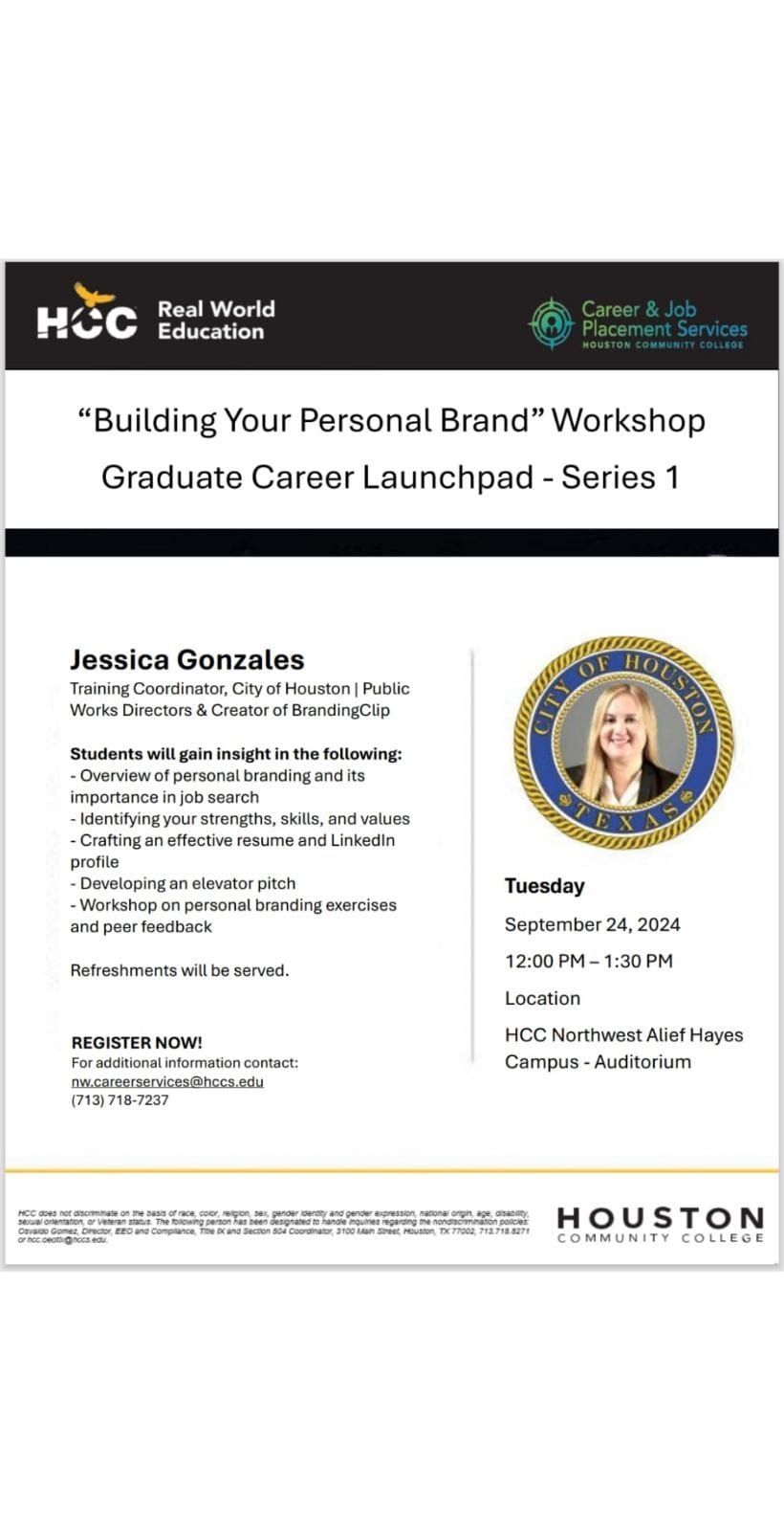 Facilitating BrandingClip | Personal Brand at HCC Hayes campus