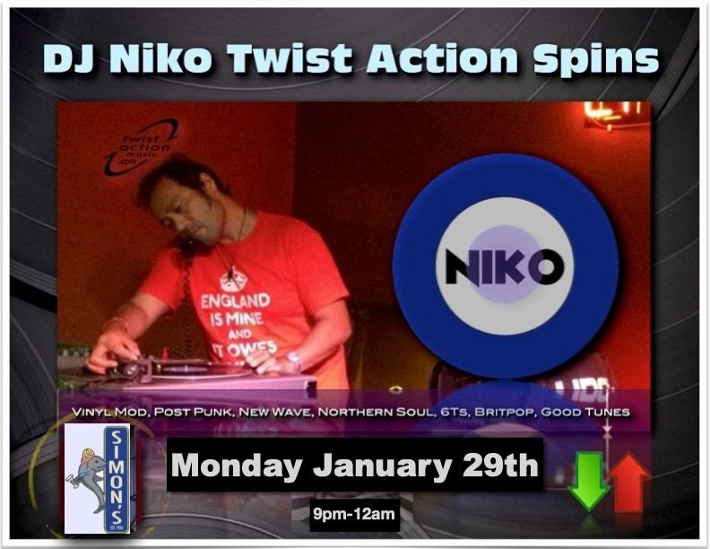 DJ Niko Twist Action Declares the pennies on your ayes and Spins Top Vinyl at Simon's 4\/15