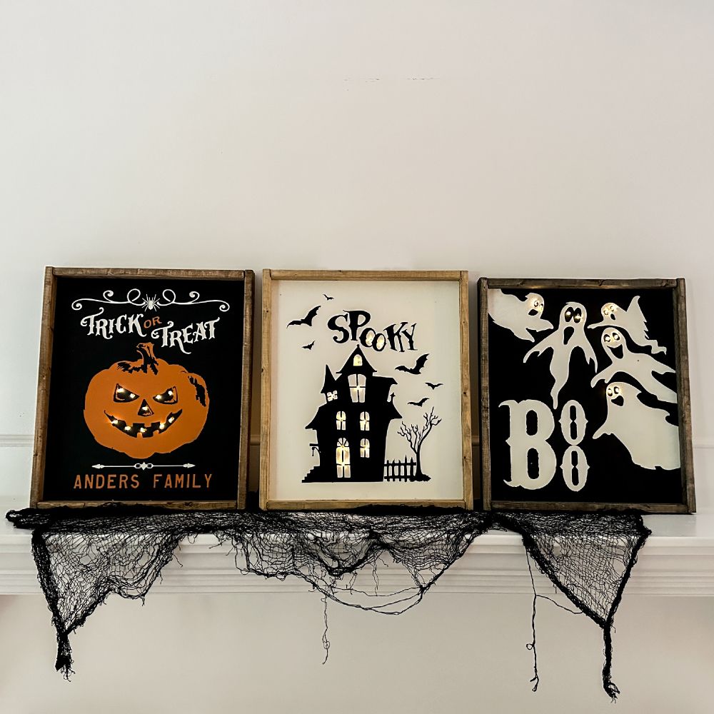 SPECIALTY - HALLOWEEN PROJECTS FEATURING {SPOOKY} LIGHT UP SIGNS!