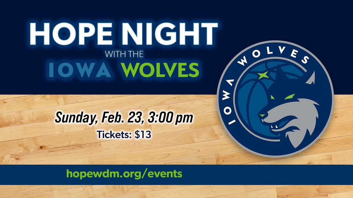 Hope Night at the Iowa Wolves! 