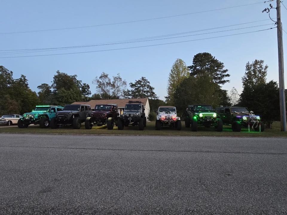 Texas Roadhouse jeep night