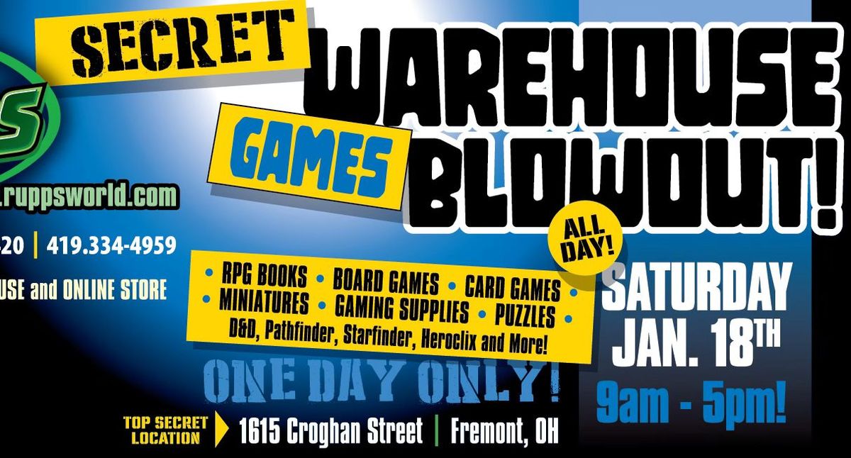 Rupp's Comics SECRET Warehouse GAMES Blowout