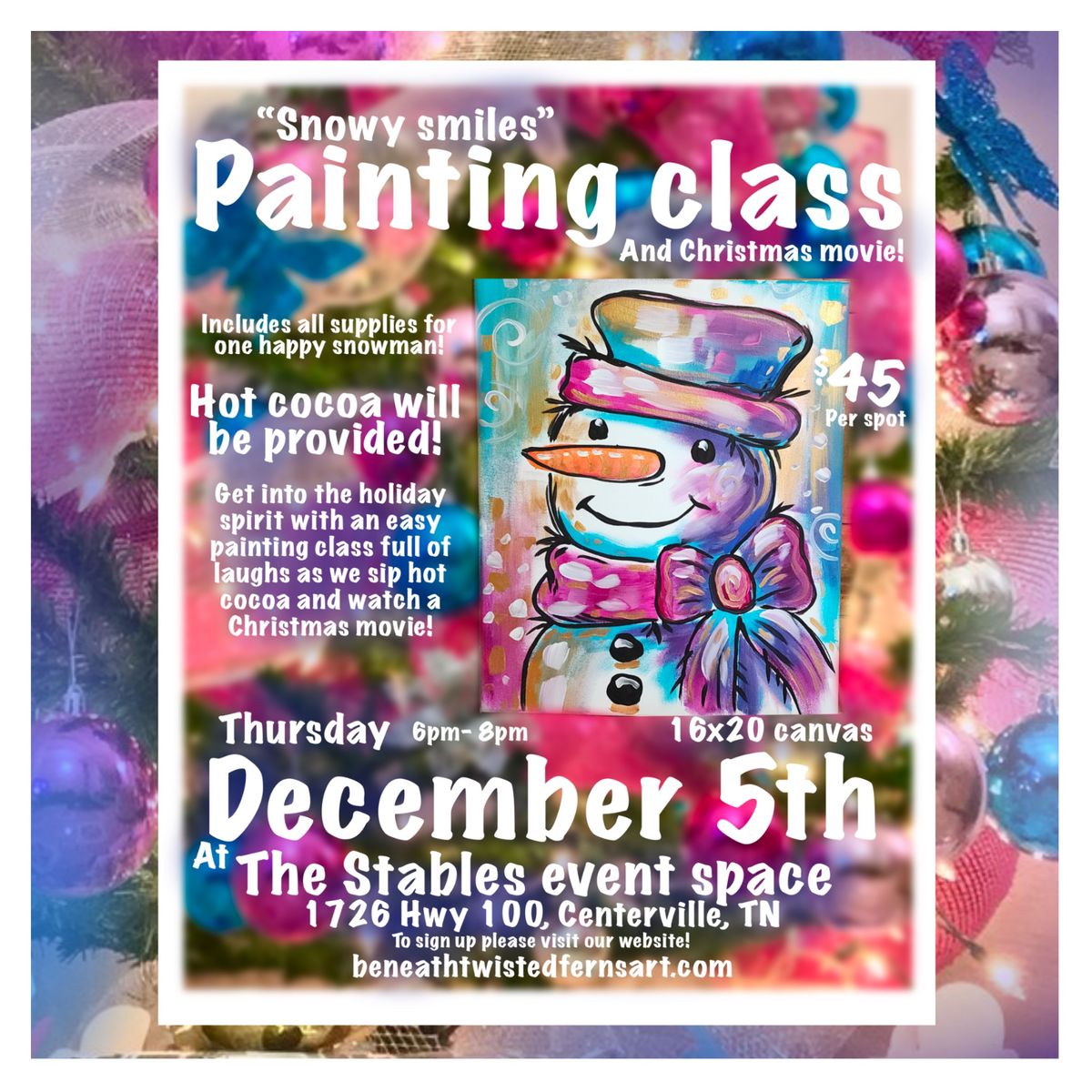 "Snowy smiles" Painting Class \u26c4\ufe0f 