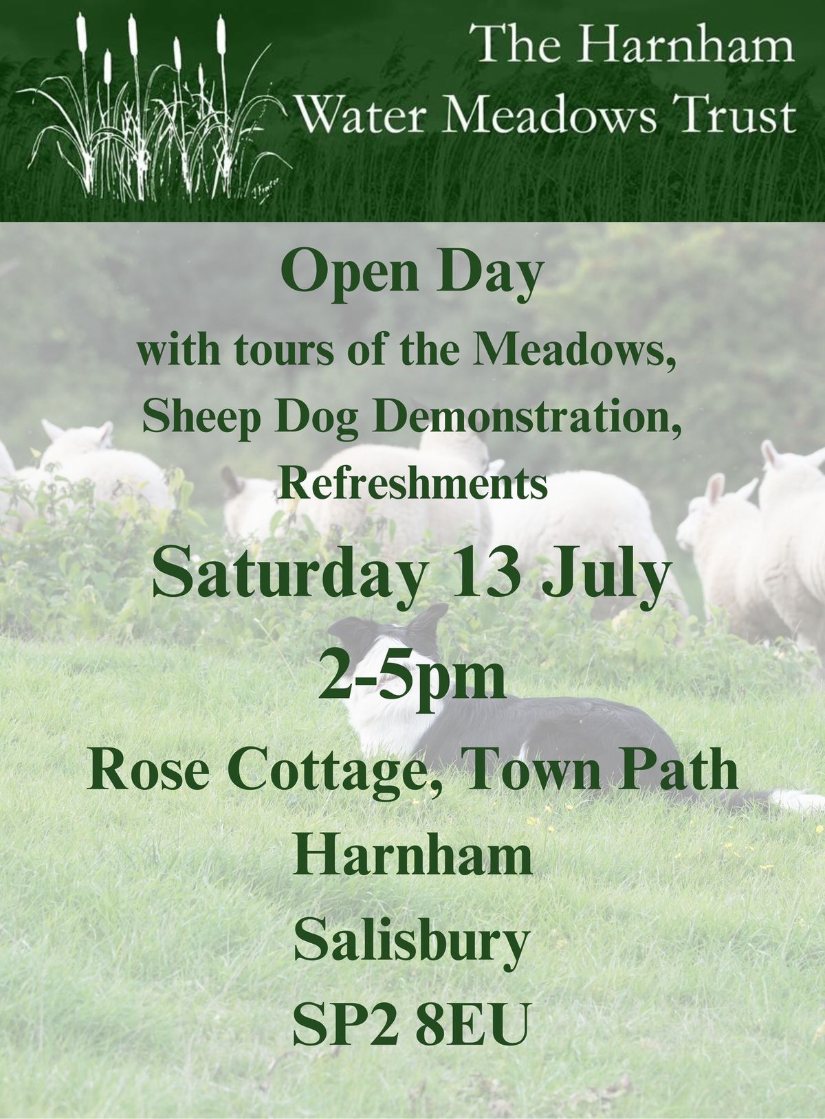 Open Day with tours of the Meadows, Sheep Dog Demonstration