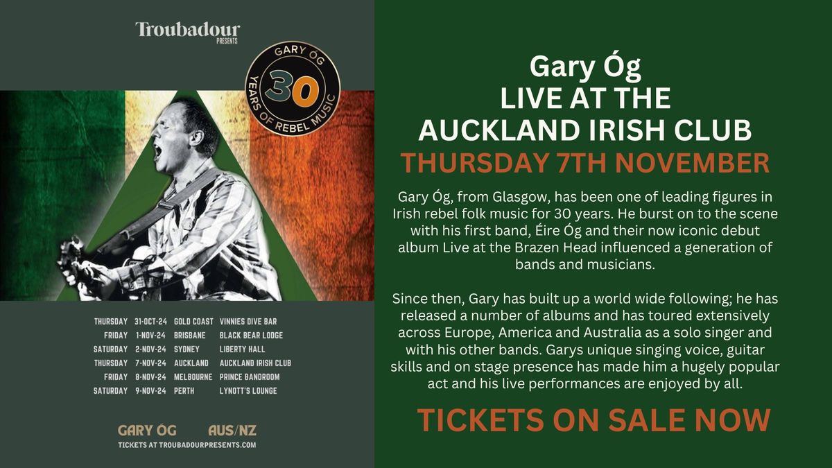 Gary \u00d3g - LIVE AT THE AUCKLAND IRISH CLUB