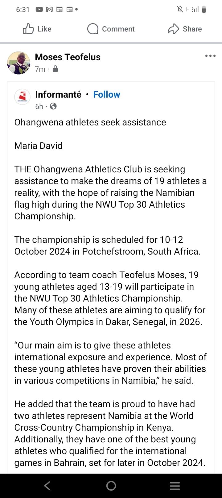 NWU Top 30 Athletics Championship