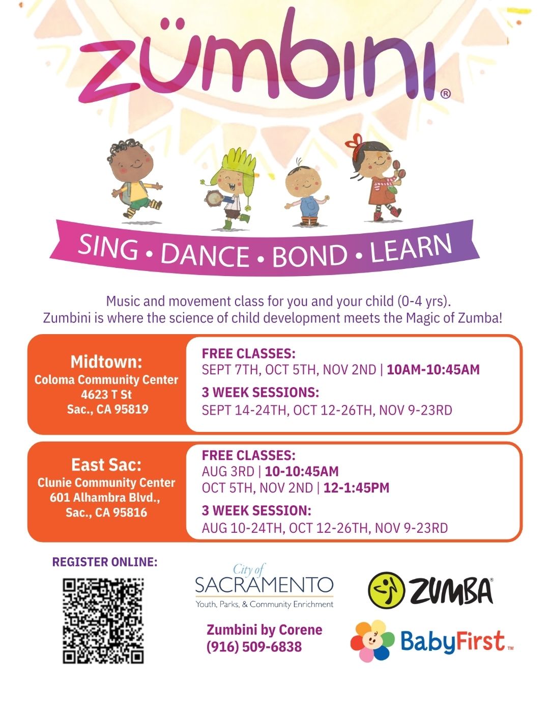 Zumbini for Littles 0-4 FREE CLASS Clunie