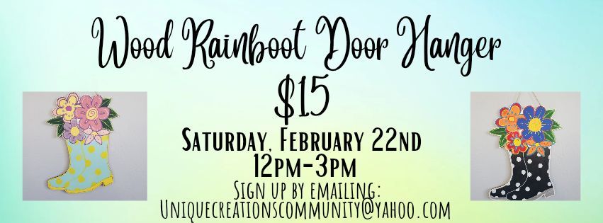 Wood Rainboot Door Hanger 