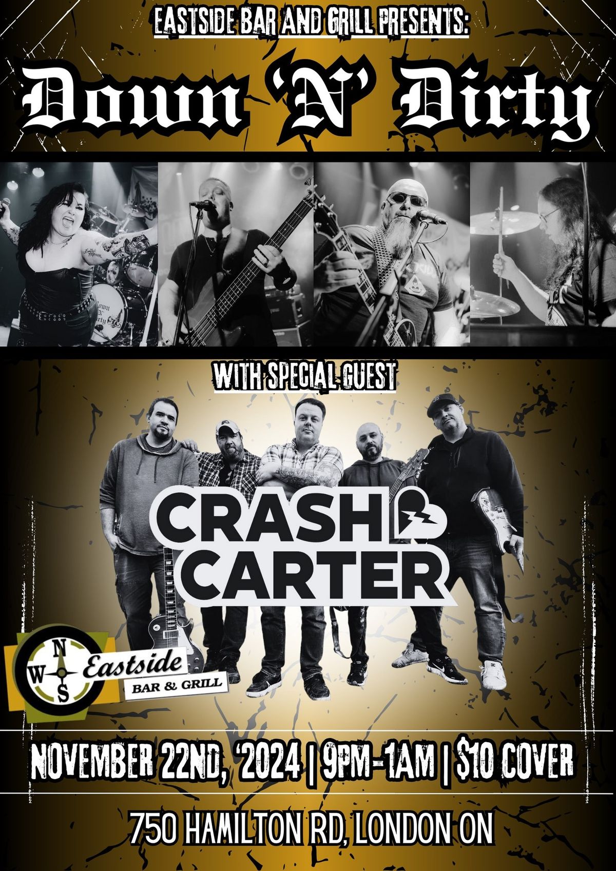 Down \u2018N\u2019 Dirty W\/ Crash Carter At Eastside Bar & Grill