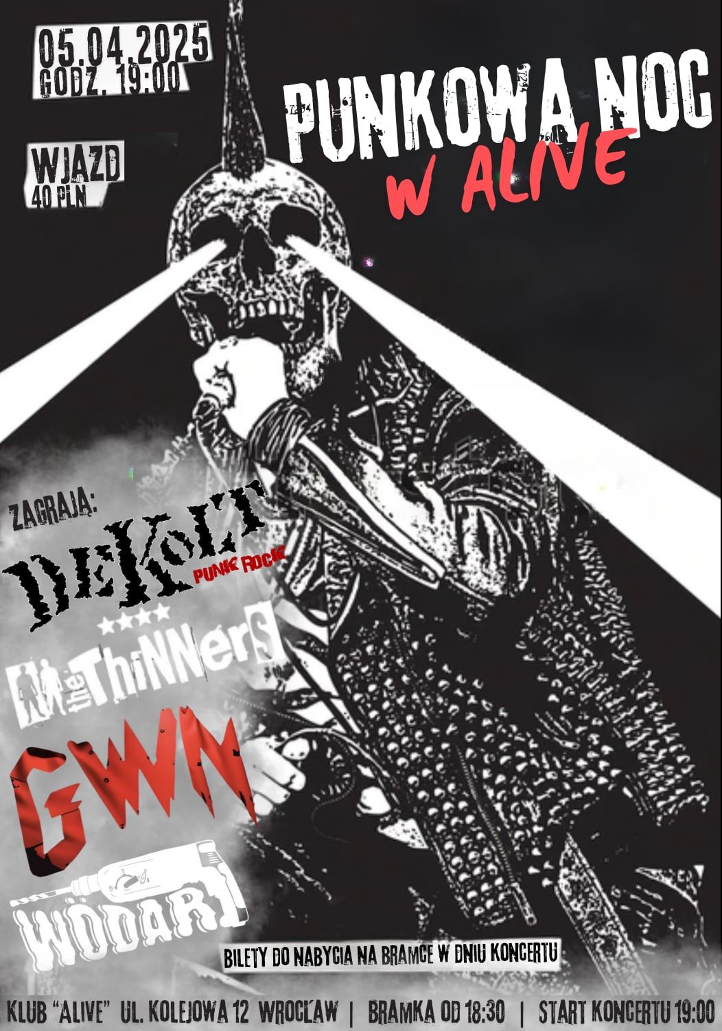 PUNK NIGHT KONCERT: DEKOLT | THE THINNERS | GWN | W\u00d6DAR