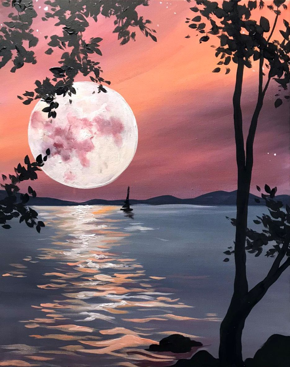 Join Brush Party to paint the gorgeous 'Moon Lake' in Banbury