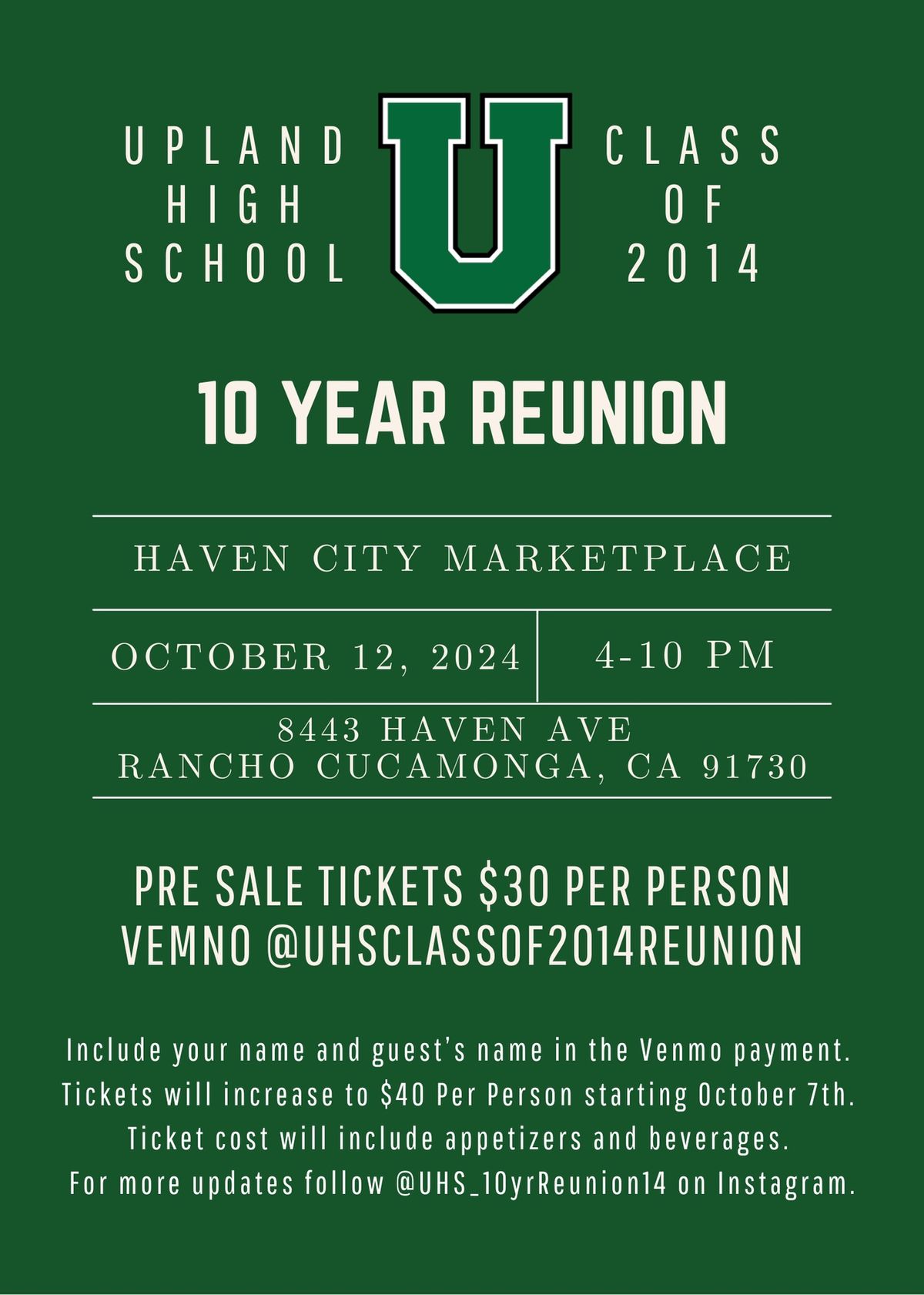 UHS Class of 2014 Reunion