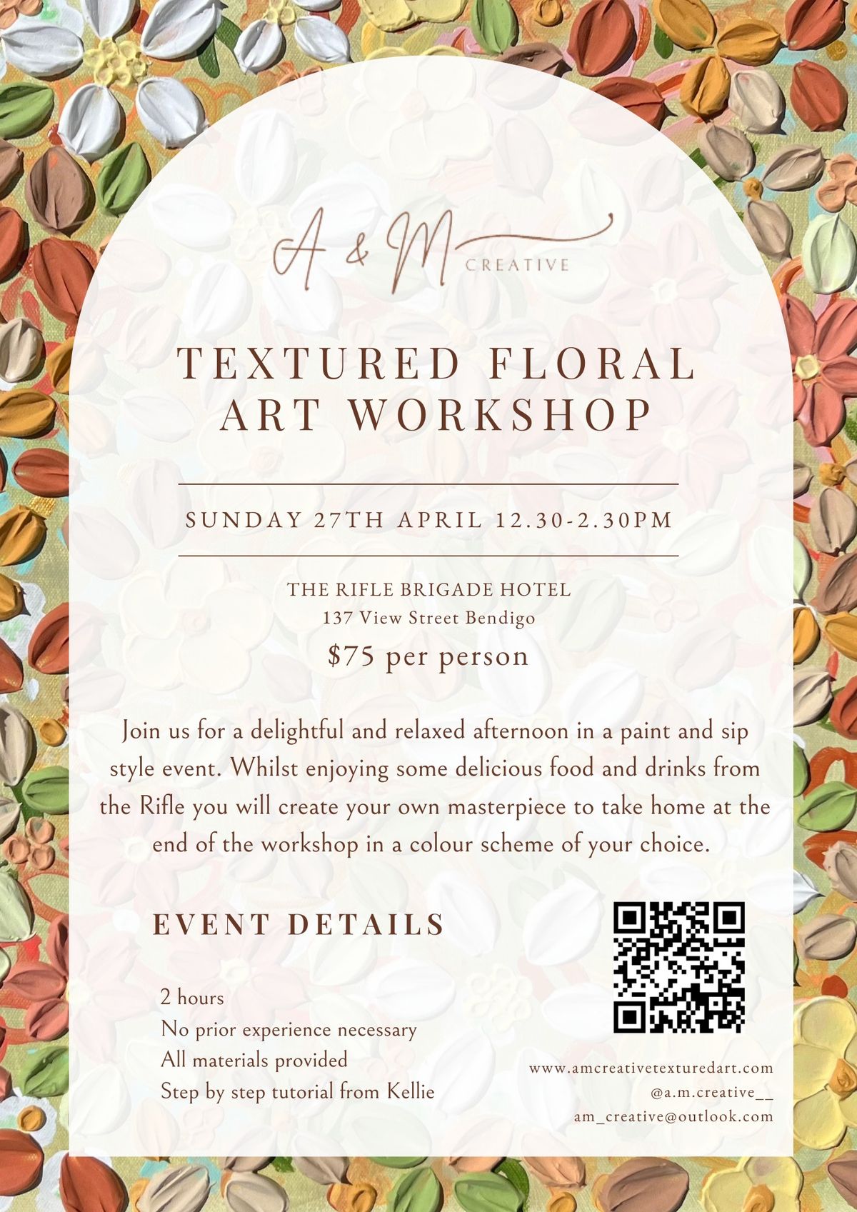 Bendigo Textured floral art workshop