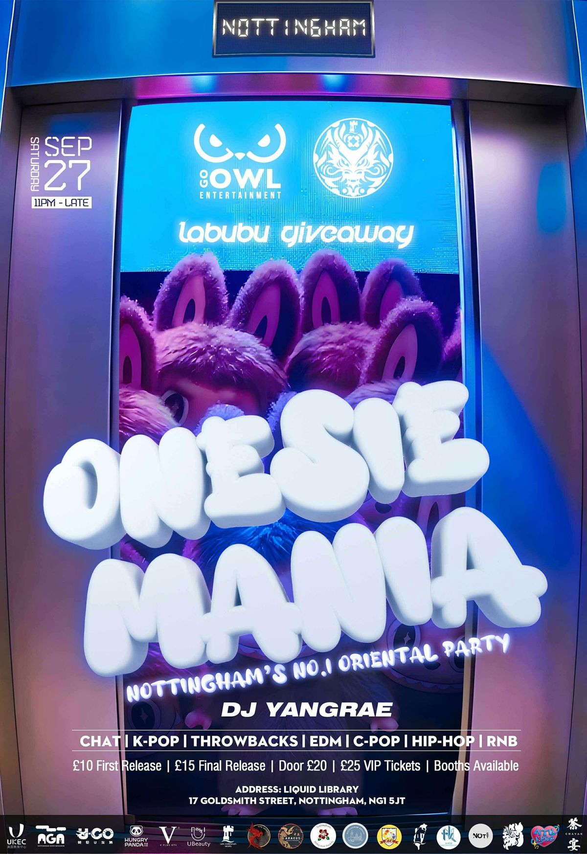 GO OWL x UON ORIENTAL:  ONESIE MANIA \ud83d\ude80(\ud83d\udccdNOTTINGHAM )