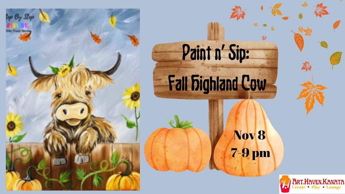 Fall Highland Cow Paint n' Sip