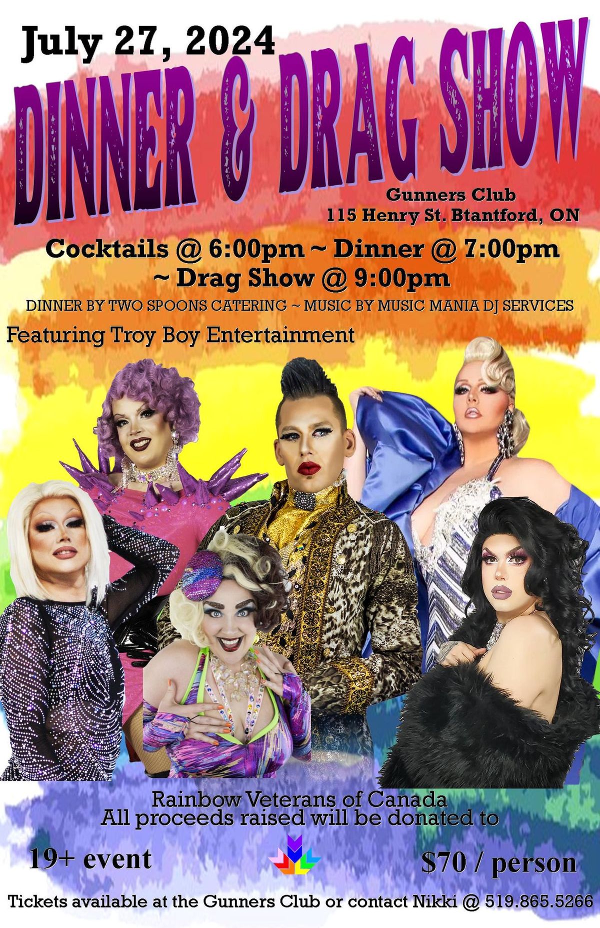 Gunner's Club presents: Dinner & Drag Show - Brantford - July 27th
