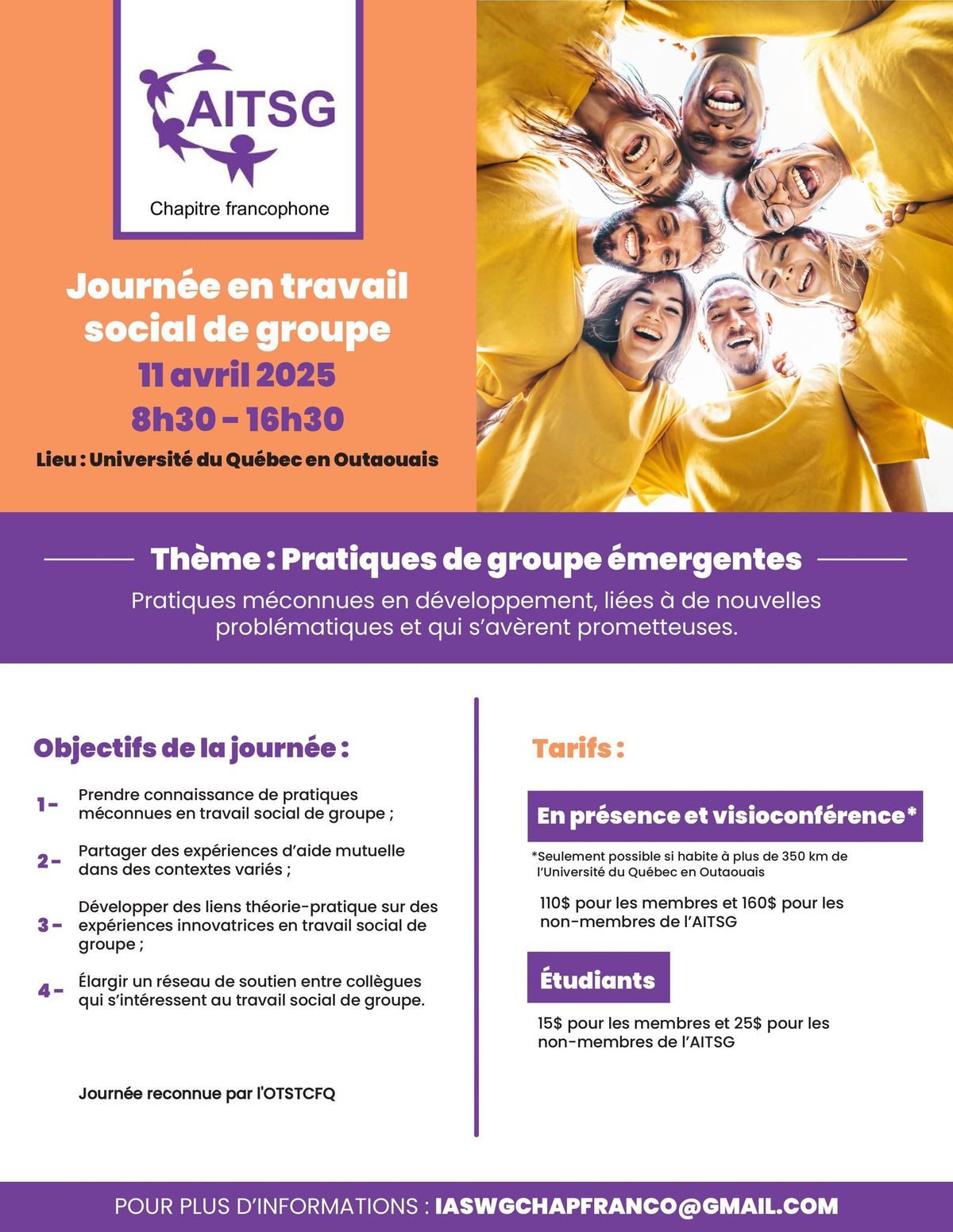 Journ\u00e9e en travail social de groupe