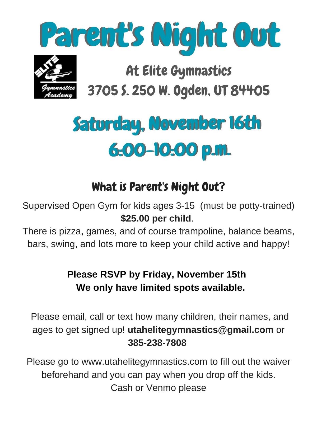 Parents Night Out - November 16, 2024