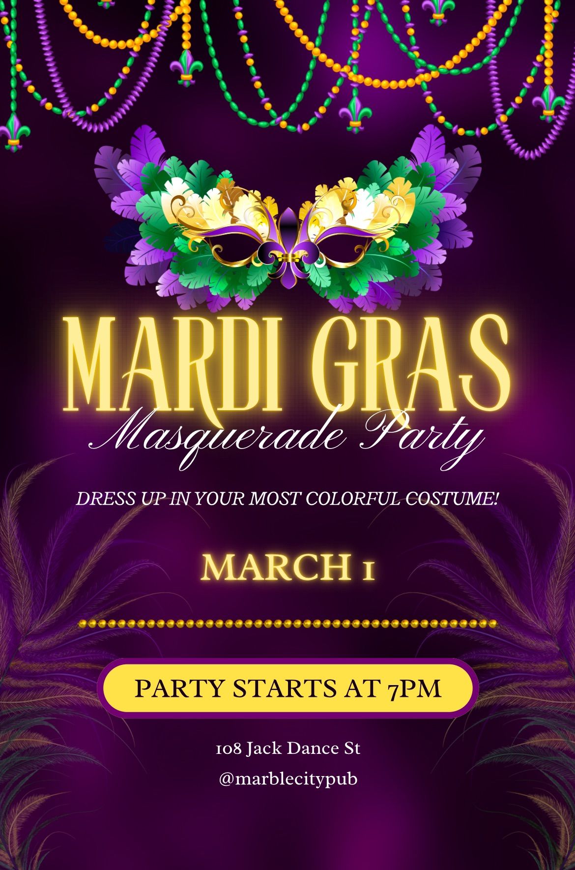 Mardi Gras Masquerade Party! 