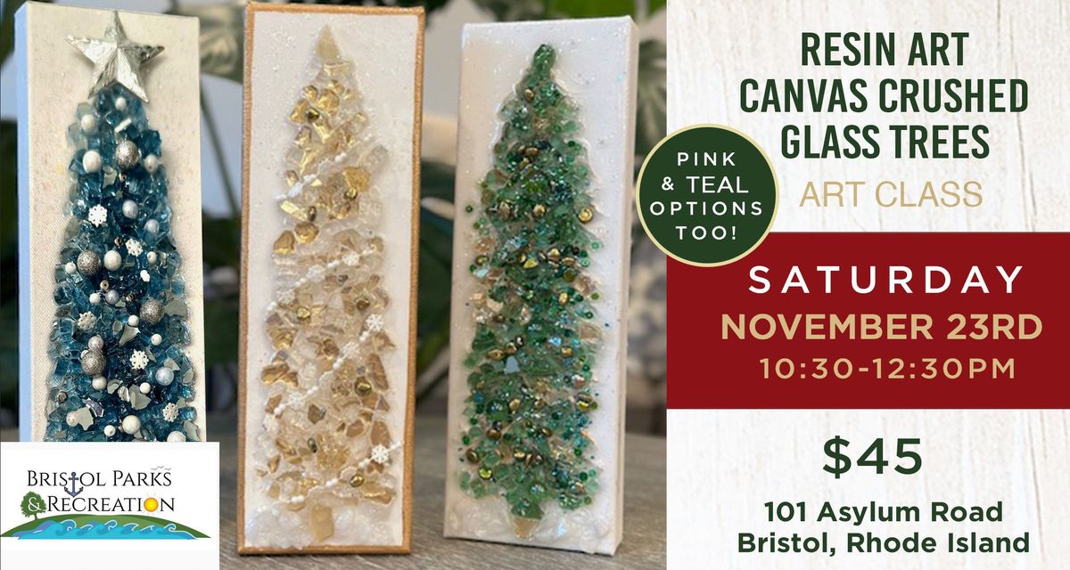 Resin Art: Canvas Crushed Glass Trees