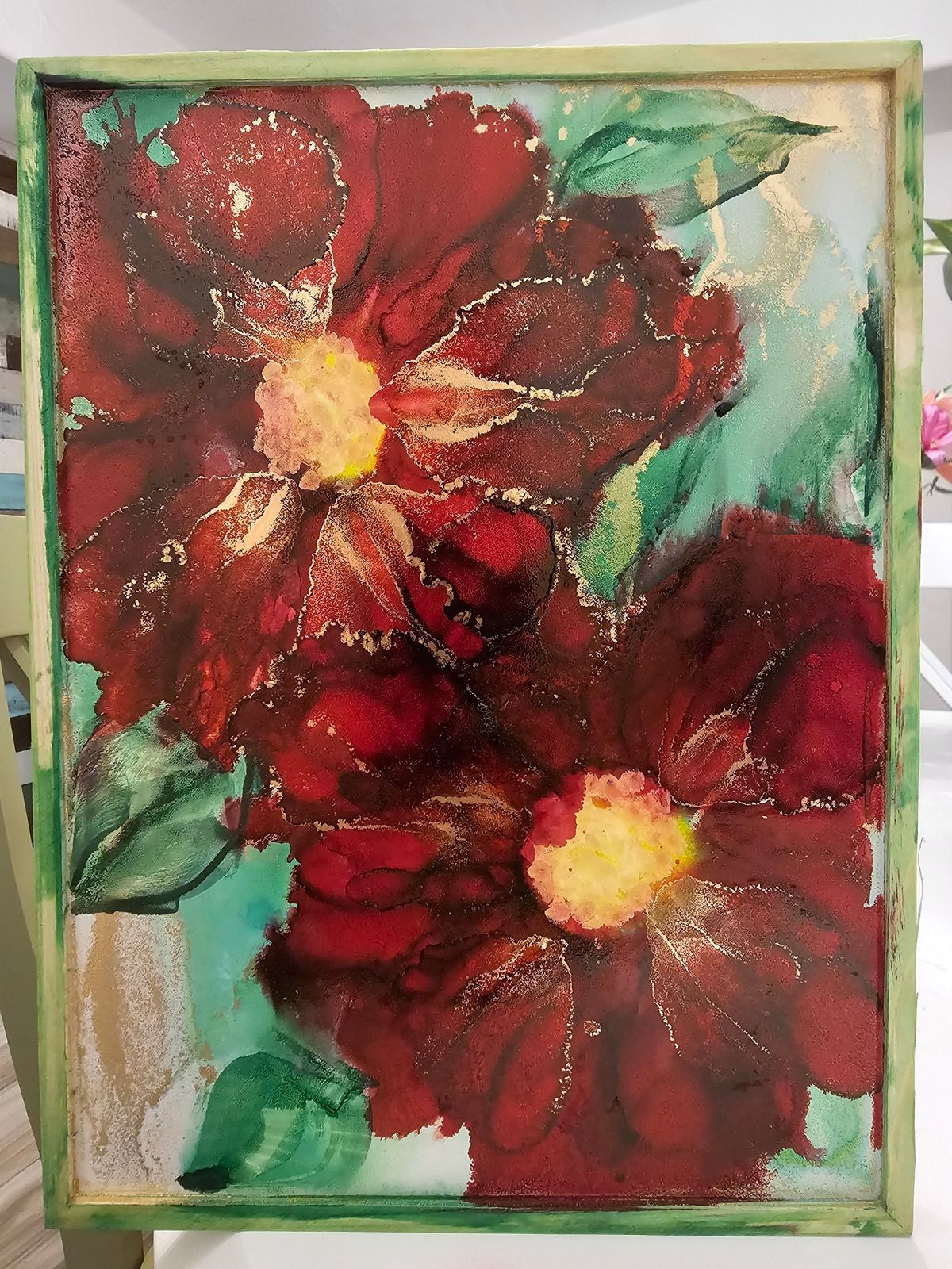 Alcohol Ink Poinsettia Flowers