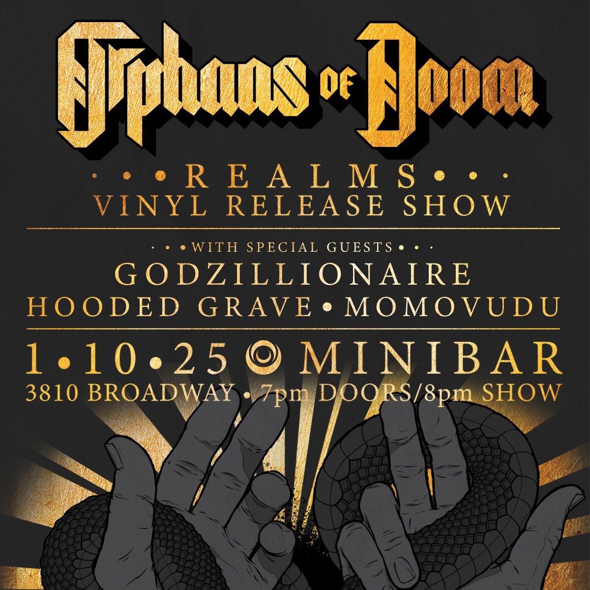 Orphans of Doom Vinyl release show at Minibar