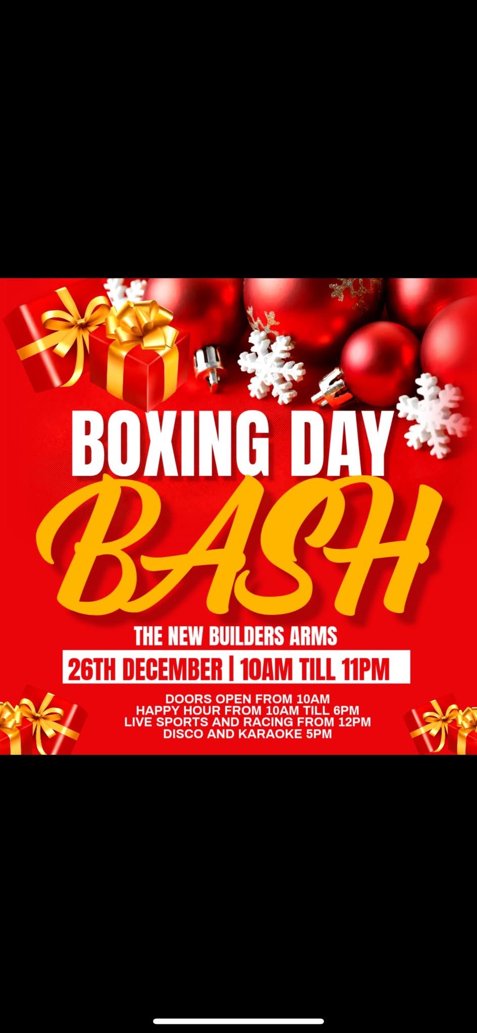 Boxing Day Bash @ The New Builders Arms 