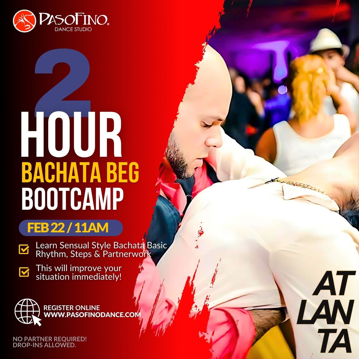 2HRS BACHATA BEGINNER BOOTCAMP & PARTY